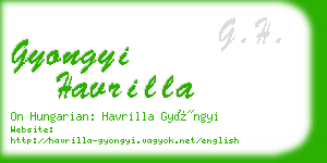 gyongyi havrilla business card